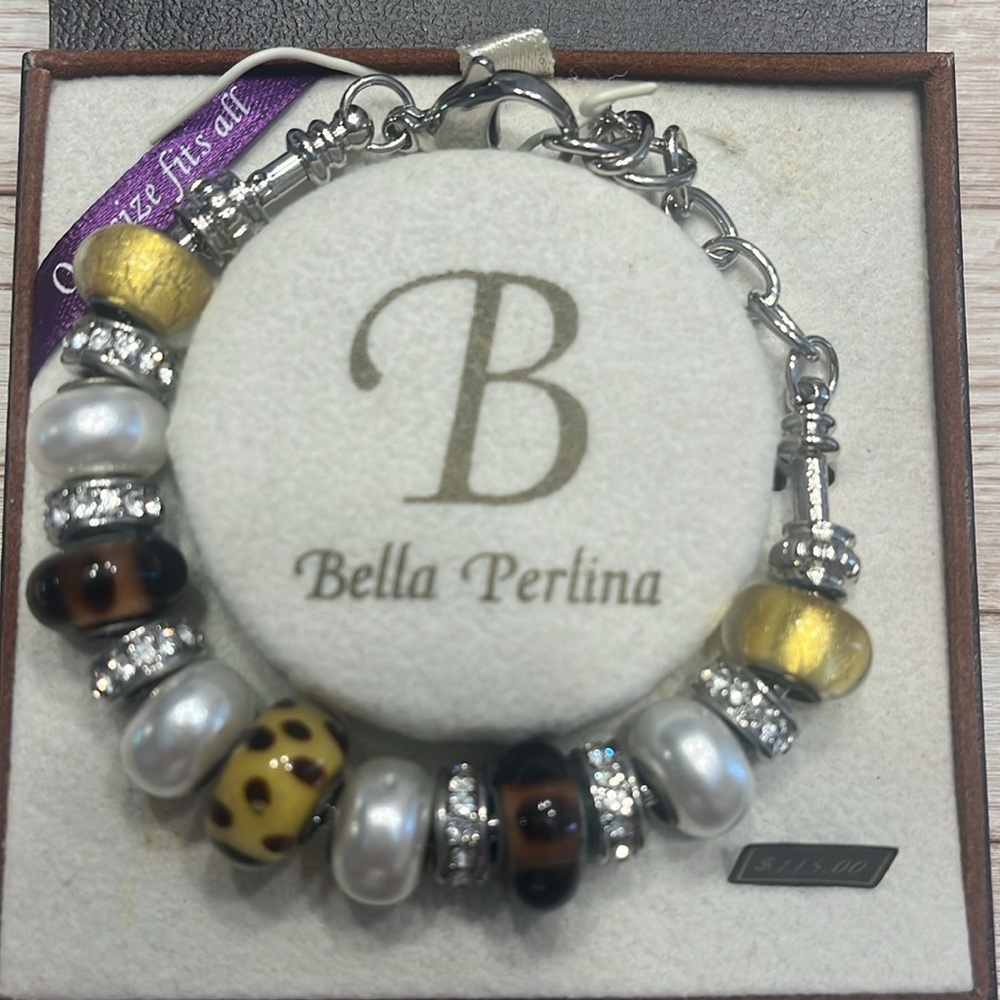 Bella Perlina Beaded Bracelet Pandora Style Bracelet Like New in Box